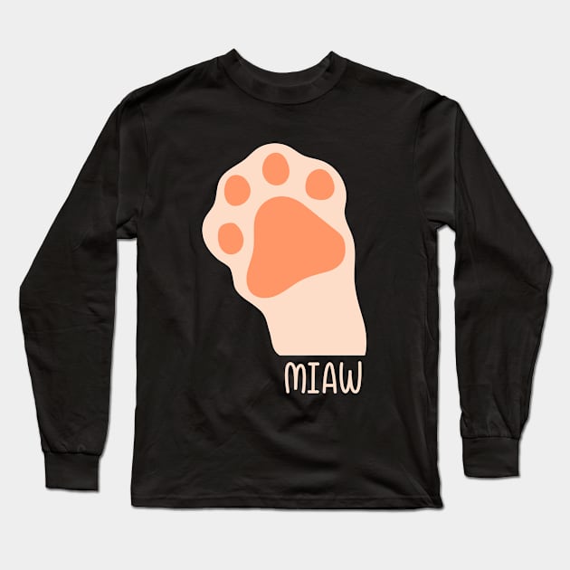 Cat Miaw Long Sleeve T-Shirt by 29 hour design